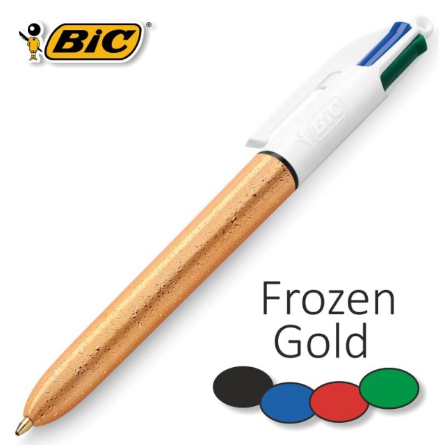 bolgrafo bic 4 colores frozen, oro congelado