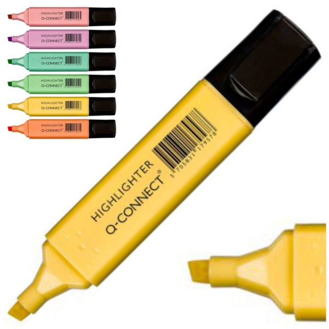 marcador fluorescente pastel q connect econmico