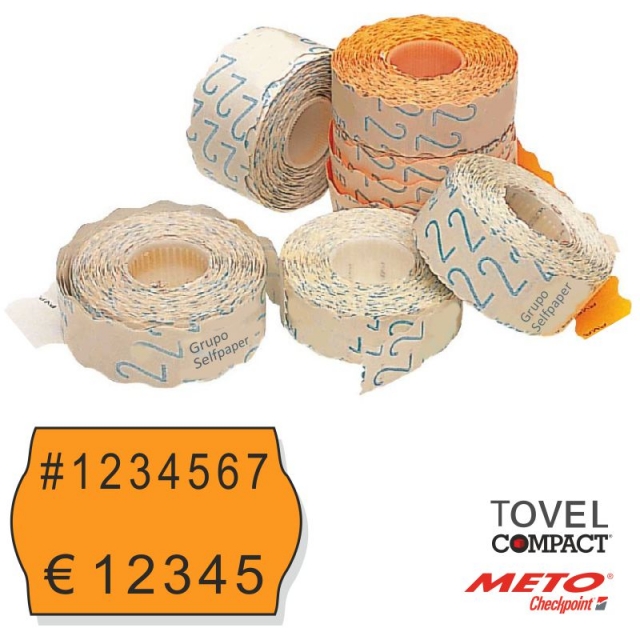 etiquetas maquina precios tovel 26x16 naranja