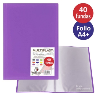 Carpeta 40 fundas, folio, violeta, lila  Displast 9030