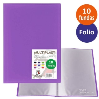 Carpeta de 10 fundas violeta, Lila  Displast 9006