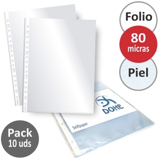 Paquete 10 Fundas multitaladro Folio Premium  Self-office 90586