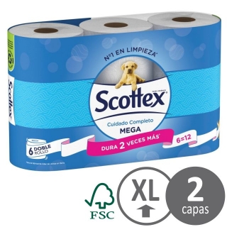 Pack 6 rollos papel higienico Scottex  96685