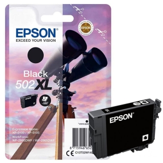 Cartucho de tinta Epson 502XL Negro.  C13T02W14010