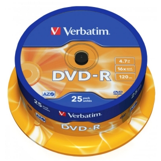 DVD-R verbatim bobina 25 16x 4.7gb 