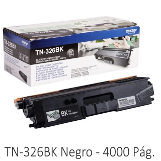 Toner Brother TN326BK, Original, Negro, 4000