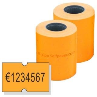 Etiquetas precios 21x12 Fluor adhesivo Permanente  Apli 100912