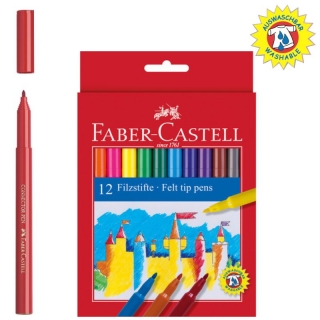 Rotuladores Faber-castell 12 Colores, lavables, uso  554212