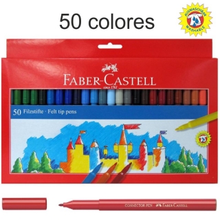 Rotuladores Faber-Castell 50 Colores, lavables  554250