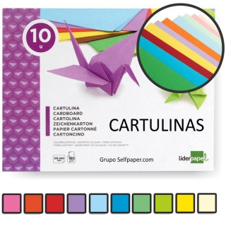 Block Cartulinas 10 hojas colores surtidos  Liderpapel TM02