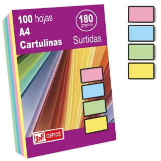 Cartulinas Din A4 colores pastel surtidos  Liderpapel CT03