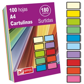Cartulinas Din A4 -folio- 10 colores  Liderpapel CT04