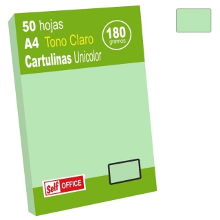 Cartulinas Din A4 Folio Verde Claro  Self-office 30101