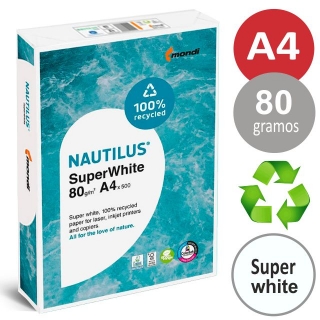 Papel reciclado Nautilus SuperWhite, Mondi