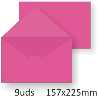 Sobres rosa fucsia cuadrados A5 cuartilla  Liderpapel 54506