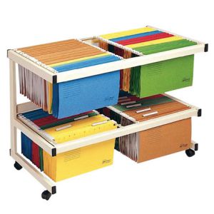 Carro Carpetero Doble para carpetas colgantes 4 guias