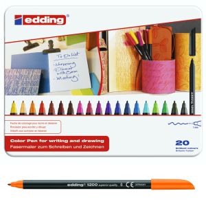 Caja rotuladores metalica Edding 1200 - 20 colores