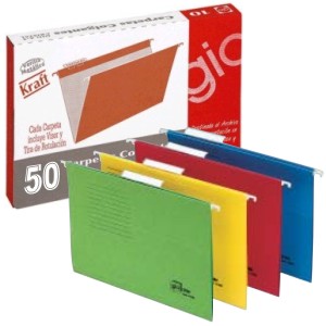 carpeta colgante gio din a4 colores v.superior c/50 unicolor