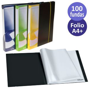 Carpeta Fundas Poliuro 100 Fundas Con gomas tapa rigida