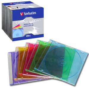Caja para Cds o Dvd Slim finas Colores translúcidos Pte 25ud