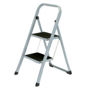 Escalera Taburete Acero 2 Peldaños Blanco