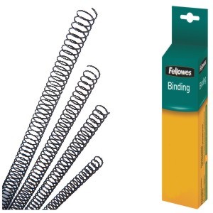 Espiral Metal 12mm pte. 25 uds negro gusanillo encuadernar