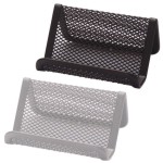 porta tarjetas expositor Metalico Rejilla Aluminio o negro