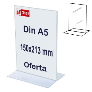 expositor metacrilato Din A5 2 caras [ T ] 215X150 mm