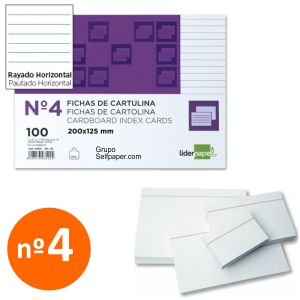 Fichas Rayadas numero 4 - cartulina 125x200 Pte.100