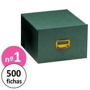 Fichero Cajon verde forrado Numero 1 para 500 fichas