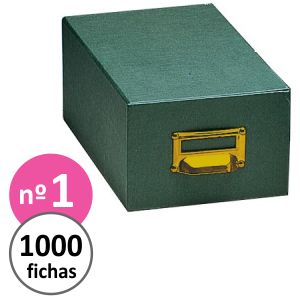 Fichero carton forrado verde cajon numero 1 para 1000 fichas