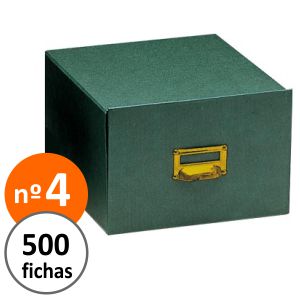 Fichero numero 4 para 500 fichas - Carton forrado verde