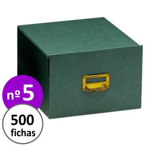 Fichero numero 5 - 500 fichas carton forrado verde entelado