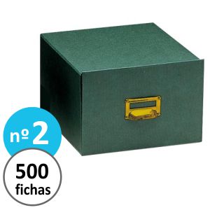 Fichero verde carton Forrado Numero 2 - para 500 fichas