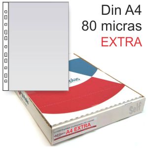 funda multitaladro Din A4 EXTRA 80 micras caja 100 uds