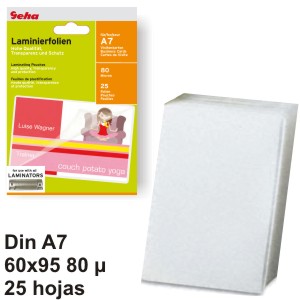 Fundas Plastificar Carnet A7 60x95 80 Micras paquete 25