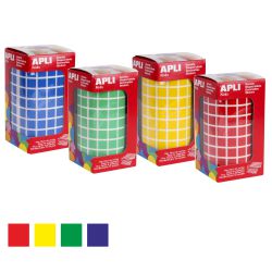 Gomets Apli Rollo Cuadrados adhesivos 10mm colores etiqueta