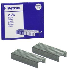 Grapas Petrus 26/6 Galvanizada - Plata C/1000