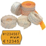 Etiqueta etiquetadora 26x16 Naranja Removible 2 Lineas METO