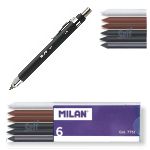 Minas de grafito gruesas 5,6 mm dureza 2B  c/6 minas