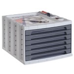 Modulo 6 cajones apilable Archivotec gris oscuro opaco