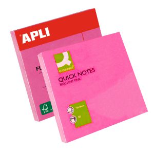 Notas Adhesivas Apli 75x75 100h Rosa