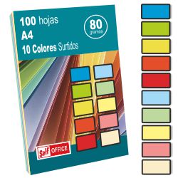 Papel de colores para imprimir 100 hojas 10 colores