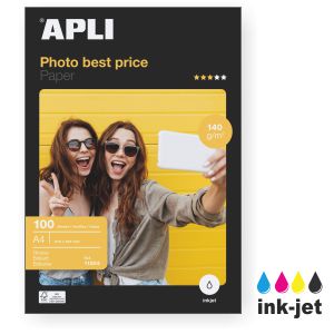 papel fotografico inkjet Din A4 glossy brillo 140 grs 100 hj