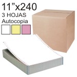 Papel impresora continuo 11x240 triplicado Blanco rosa amllo