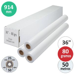 Papel plotter rollo 914 x 50 mts Navigator evolution 80 grs