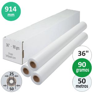 Papel Plotter Navigator 914 X 50 mts - 90 gramos