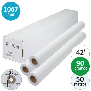 Papel Plotter rollo 1067 X 50 mts Navigator 90 grs