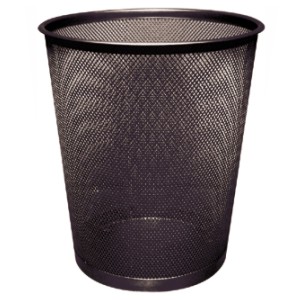 papelera metalica rejilla negro gxa66-ne 32cms
