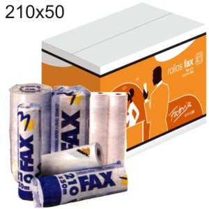 papel fax 210x50x25 termico En C/9 Cada Rollo